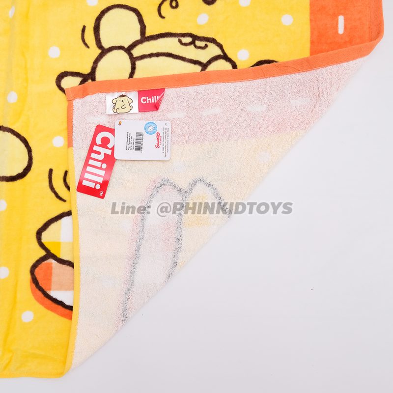 ผ้าขนหนูผืนเล็ก ผ้าเช็ดผม ผ้าเช็ดหน้า ลายปอมปอมปูริน Pompompurin 16x32นิ้ว