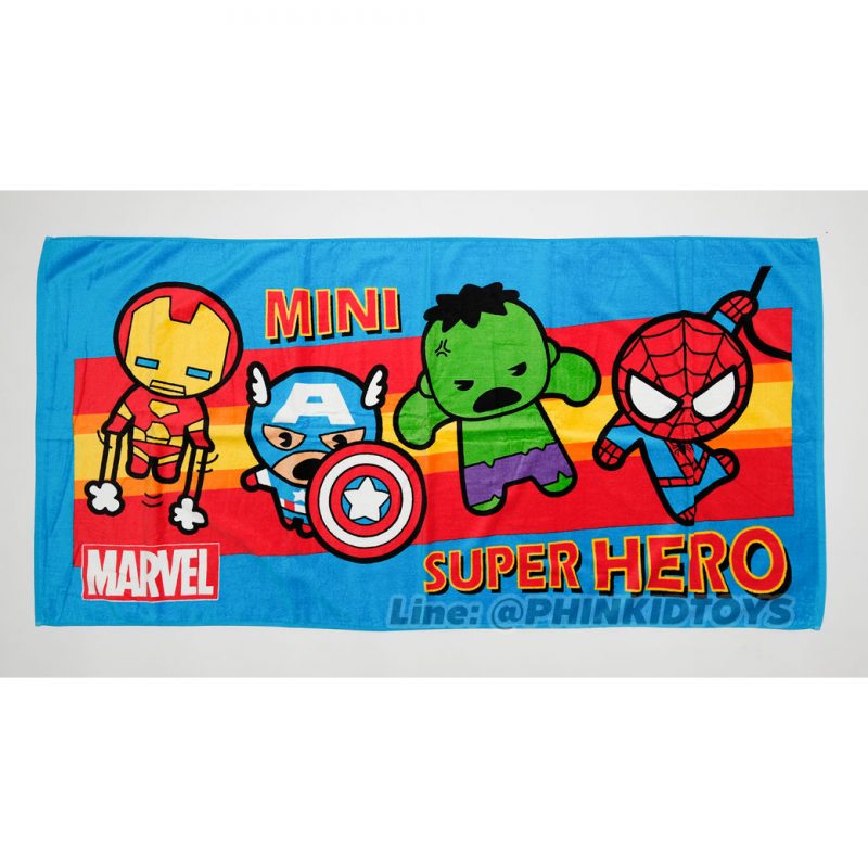 ผ้าขนหนู-ผ้าเช็ดตัวลายซุปเปอร์ฮีโร่มาเวล-Superhero-Marvel-16x32นิ้ว-ลาย01-สีฟ้า