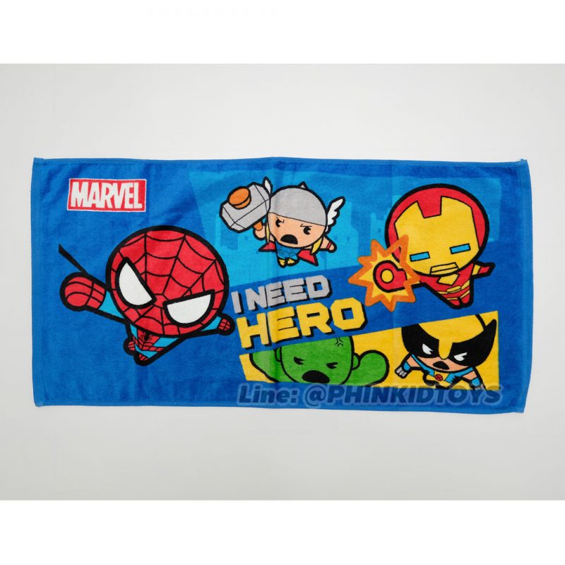 ผ้าขนหนู-ผ้าเช็ดตัวลายซุปเปอร์ฮีโร่มาเวล-Superhero-Marvel-16x32นิ้ว-ลาย02-สีน้ำเงิน