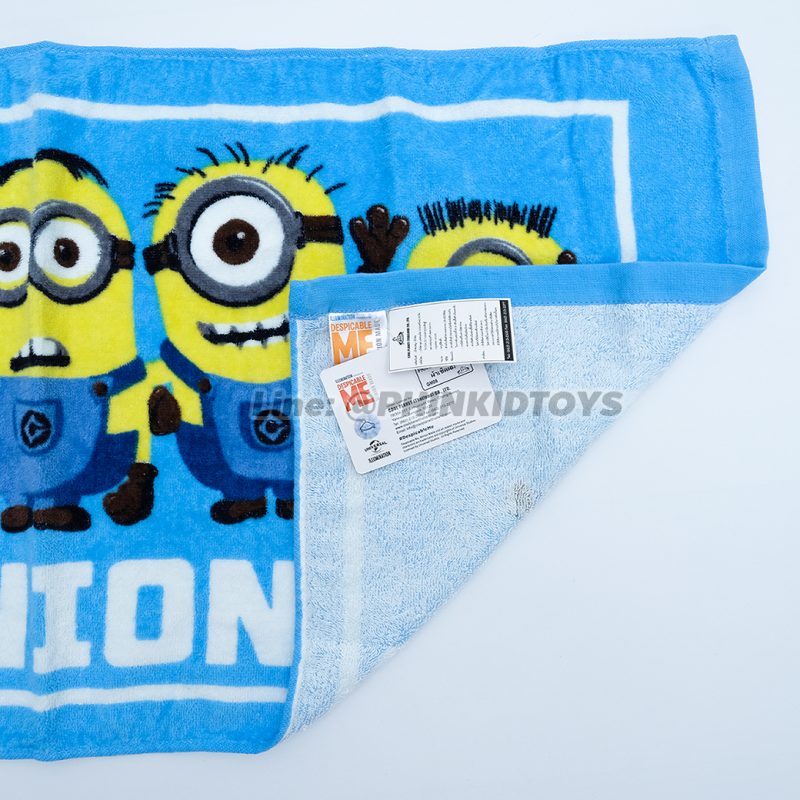 ผ้าขนหนู ผ้าเช็ดตัวลายมินเนี่ยน Minion 26x52 นิ้ว สีฟ้า ลาย04