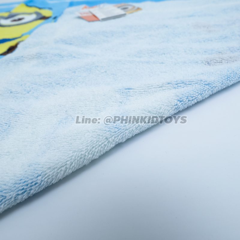 ผ้าขนหนู ผ้าเช็ดตัวลายมินเนี่ยน Minion 26x52 นิ้ว สีฟ้า ลาย04