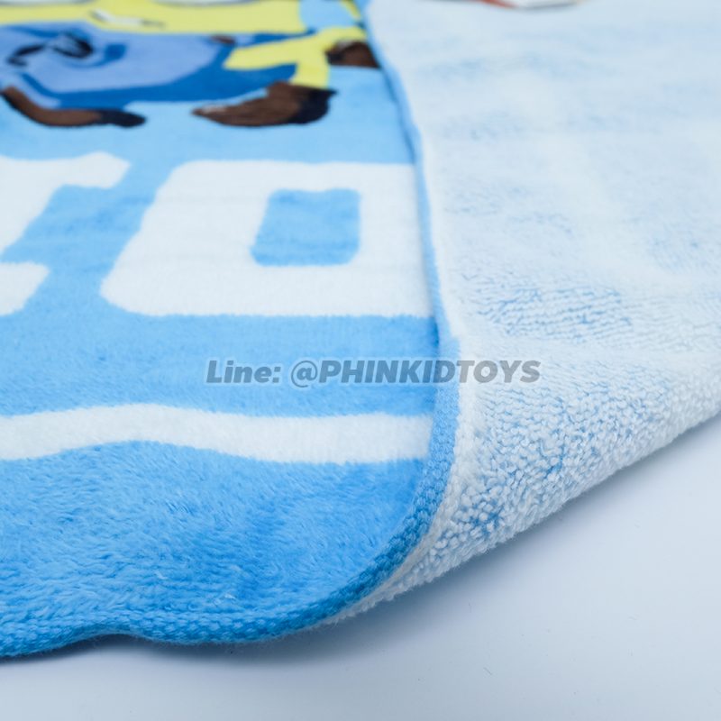 ผ้าขนหนู ผ้าเช็ดตัวลายมินเนี่ยน Minion 26x52 นิ้ว สีฟ้า ลาย04
