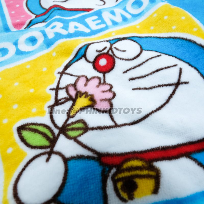 ผ้าขนหนู ผ้าเช็ดตัวลายโดเรมอน Doraemon 16x32 นิ้ว สีฟ้า ลาย04-01