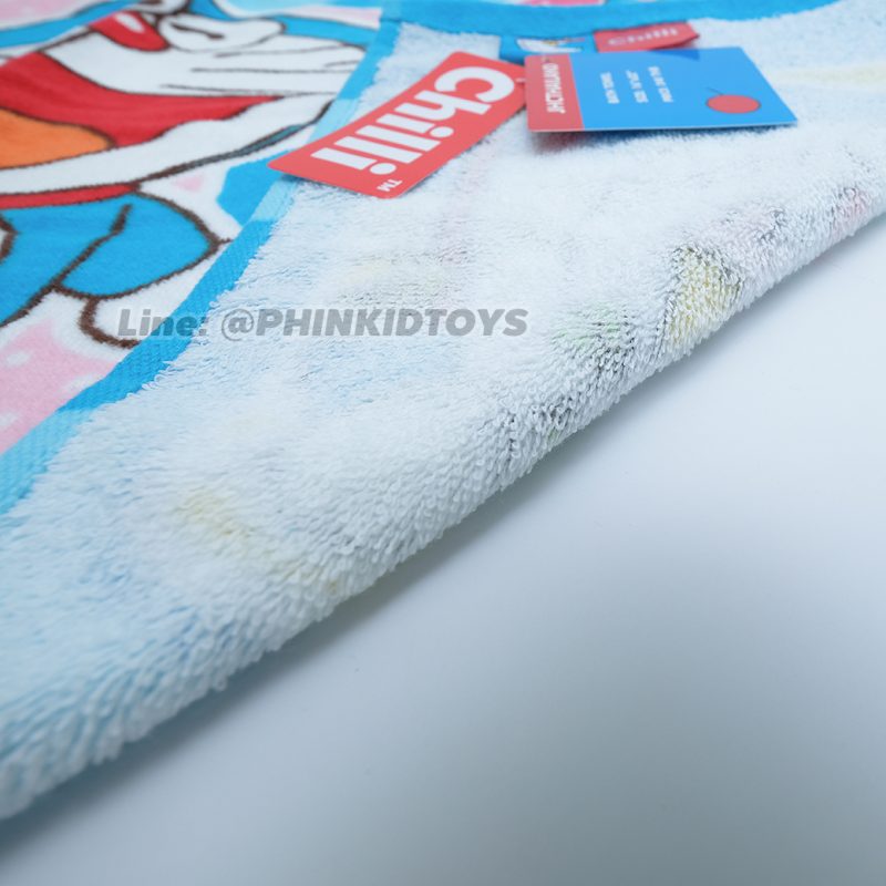 ผ้าขนหนู ผ้าเช็ดตัวลายโดเรมอน Doraemon 16x32 นิ้ว สีฟ้า ลาย04-01