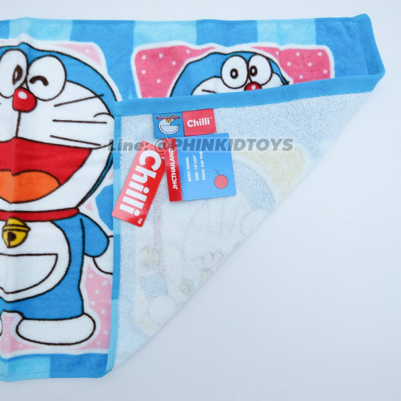 ผ้าขนหนู ผ้าเช็ดตัวลายโดเรมอน Doraemon 16x32 นิ้ว สีฟ้า ลาย04-01