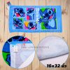 ผ้าขนหนูลายสติซ stitch สีฟ้า 16x32 นิ้ว