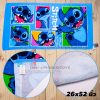 ผ้าขนหนูลายสติซ stitch สีฟ้า 26x52 นิ้ว-02